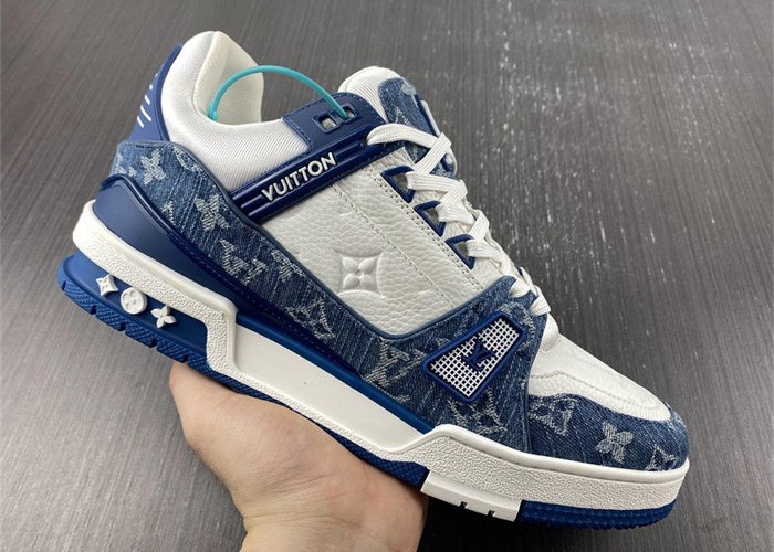 L**V Trainer Monogram Denim White Blue